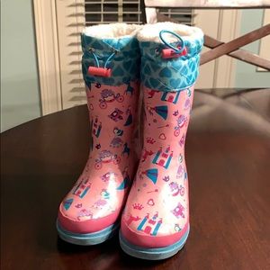 Lily& Dan Sherpa lined rain boots princess